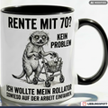 Rente Tasse Lustig Spruch Erdmännchen Rollator Geschenk Arbeit Becher 330ml