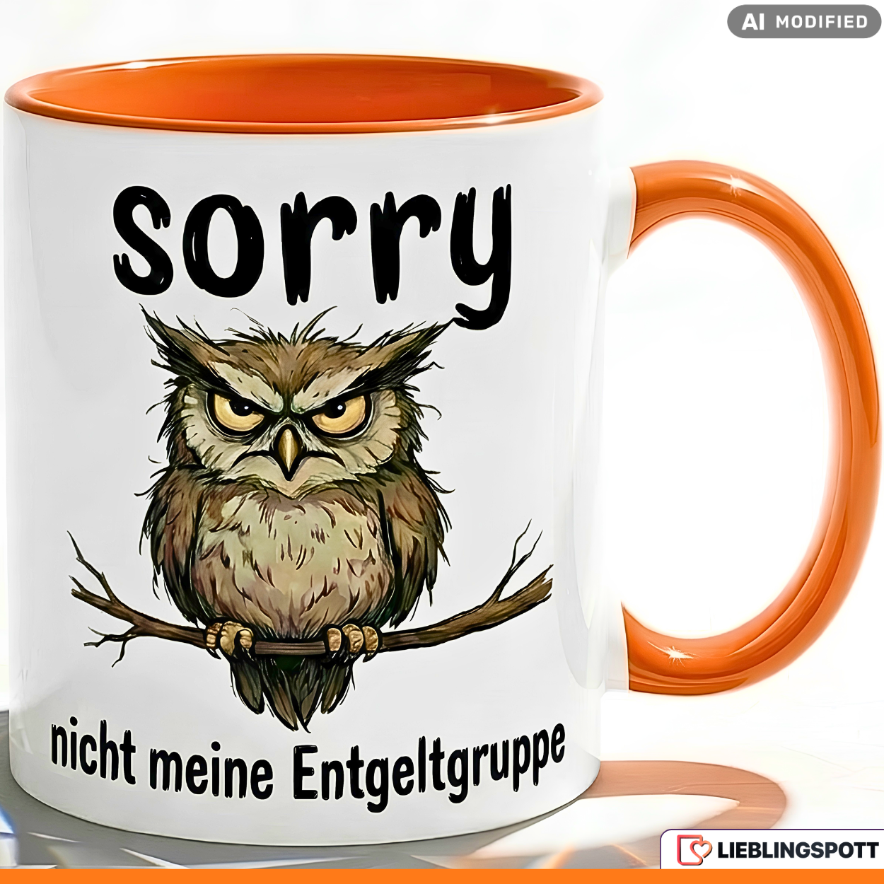 Owl Mug Saying Salary Group Office Gift Purple Mug 330ml