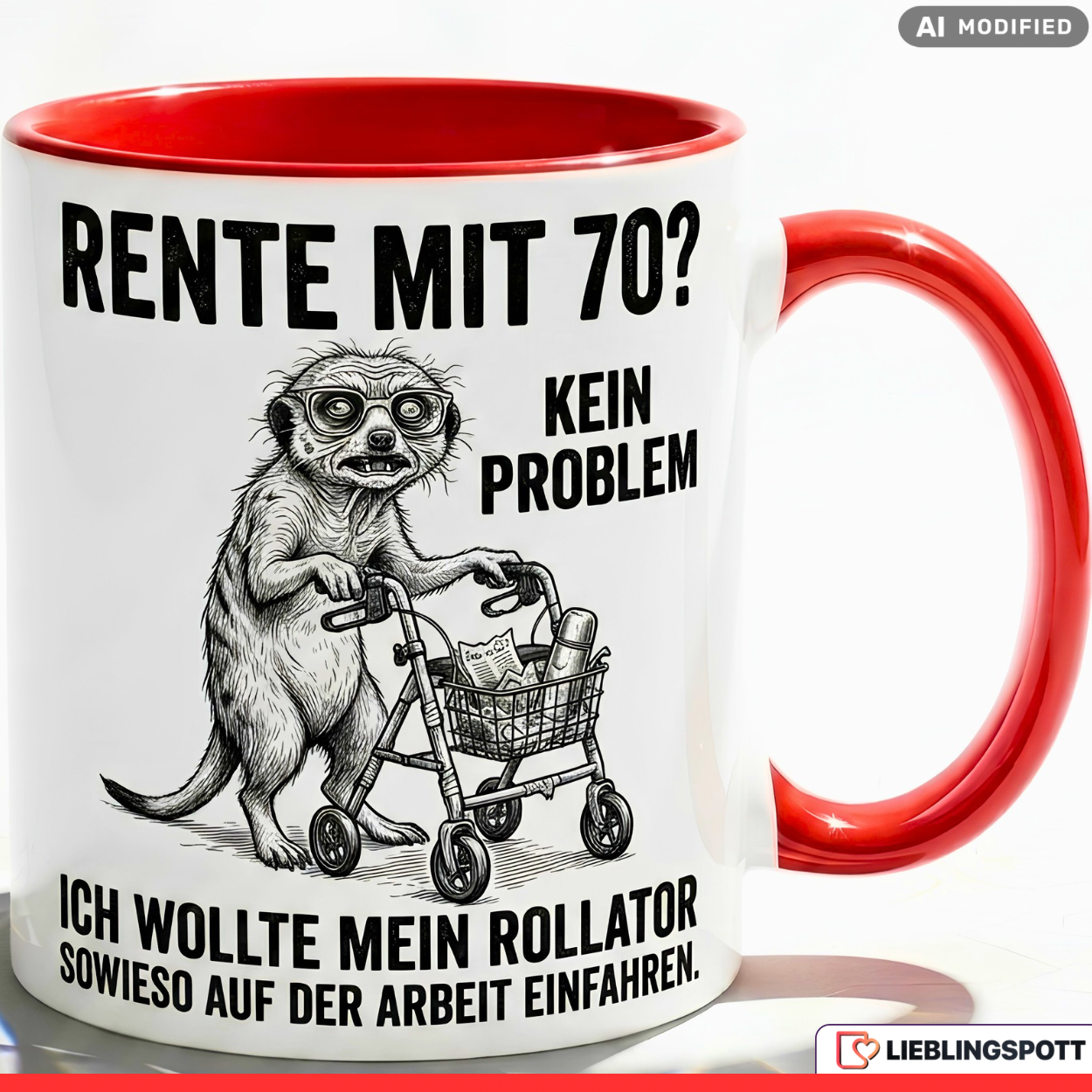 Retirement Mug Funny Saying Meerkat Walker Gift Work Cup 330ml