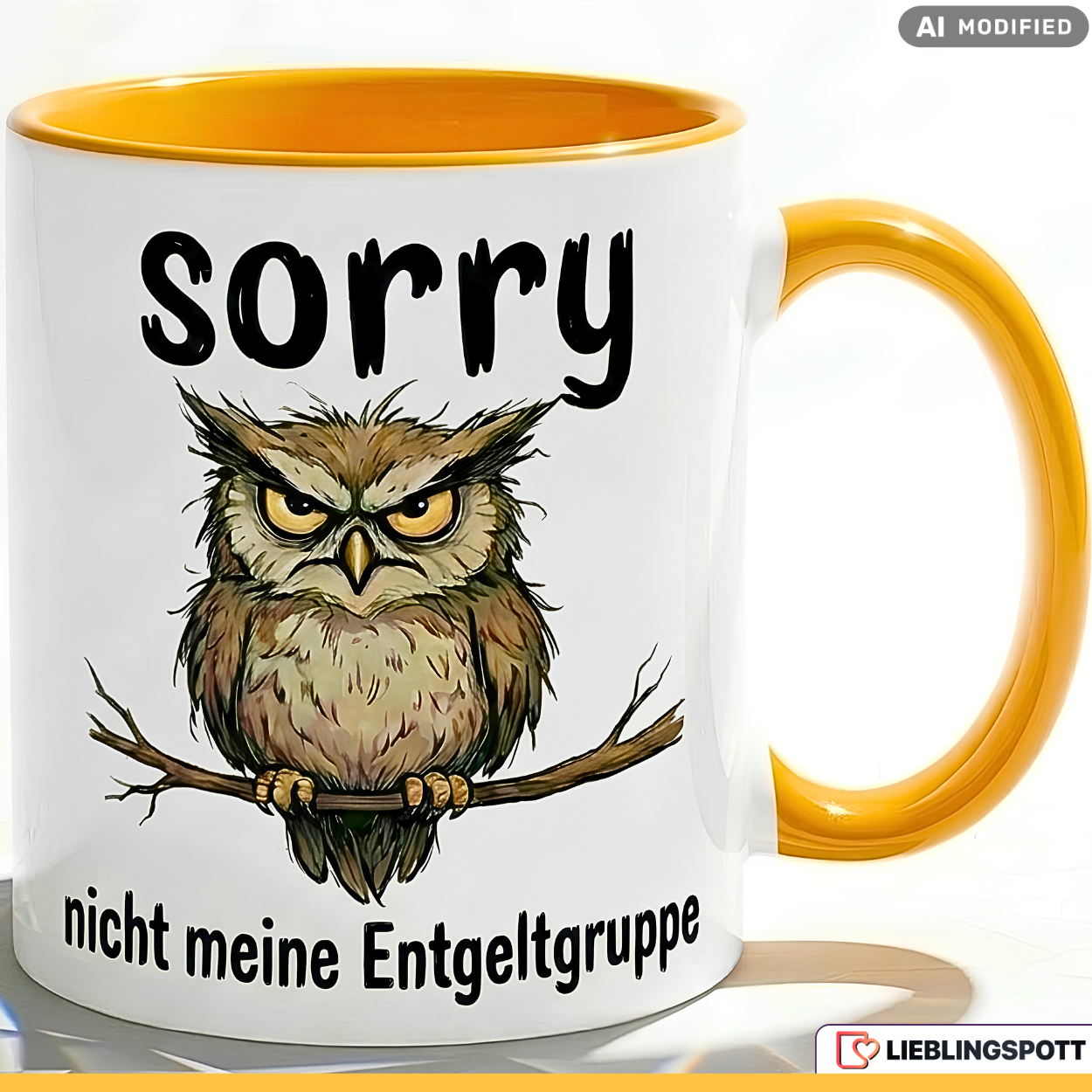 Owl Mug Saying Salary Group Office Gift Purple Mug 330ml