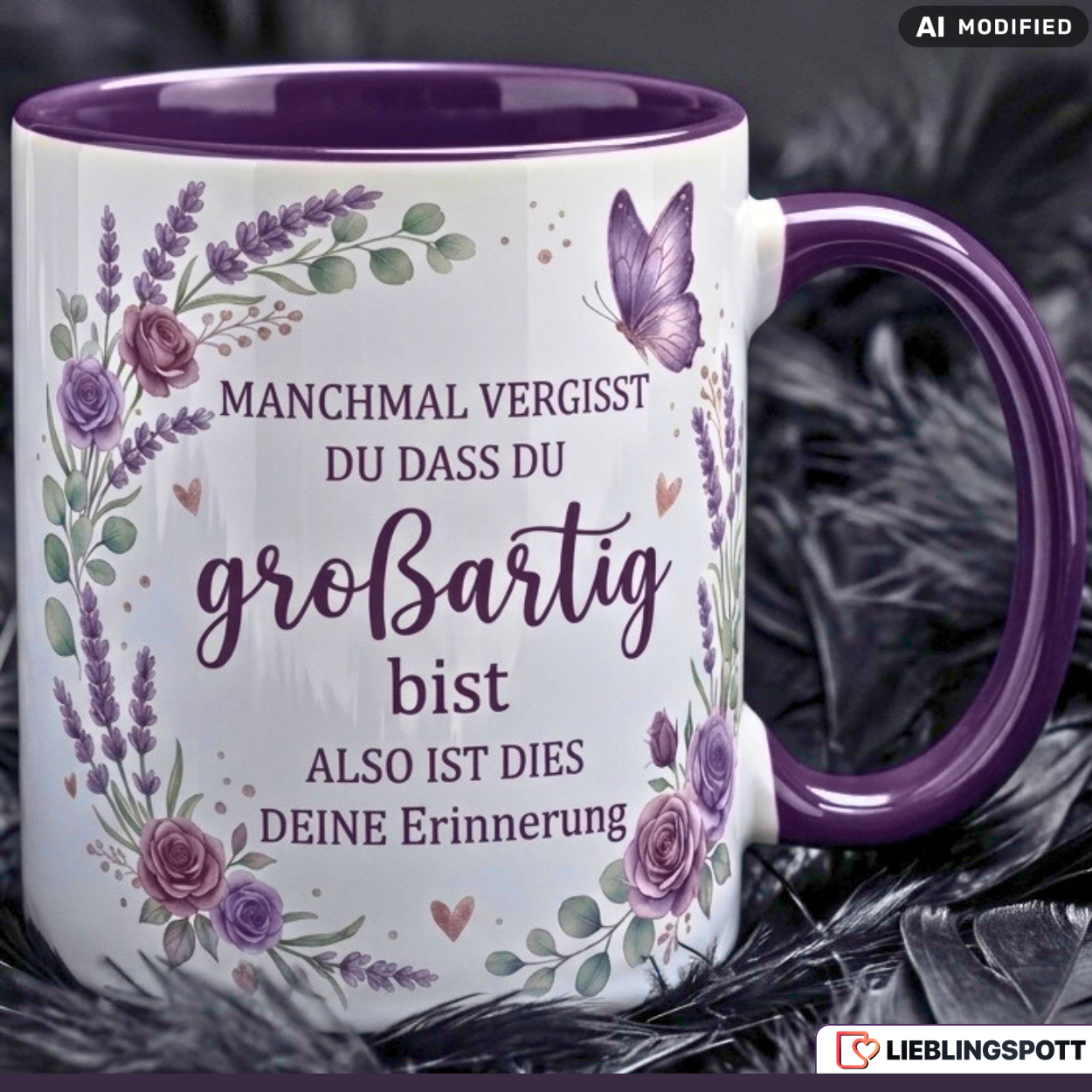 Großartig Tasse Spruch Motivation Geschenk Freundin Lila Becher 330ml