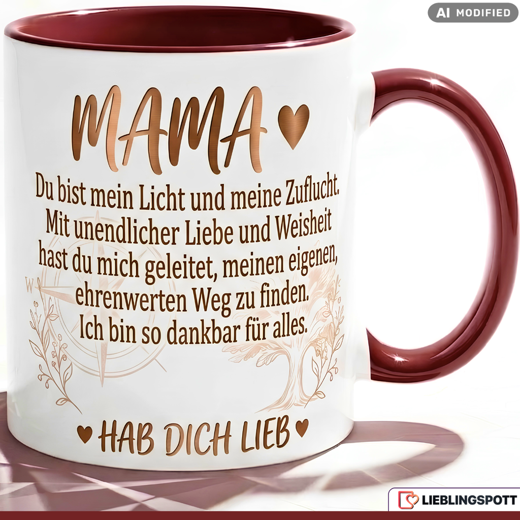 Mama Tasse Spruch Geschenk Danke Muttertag Maroon Becher 330ml