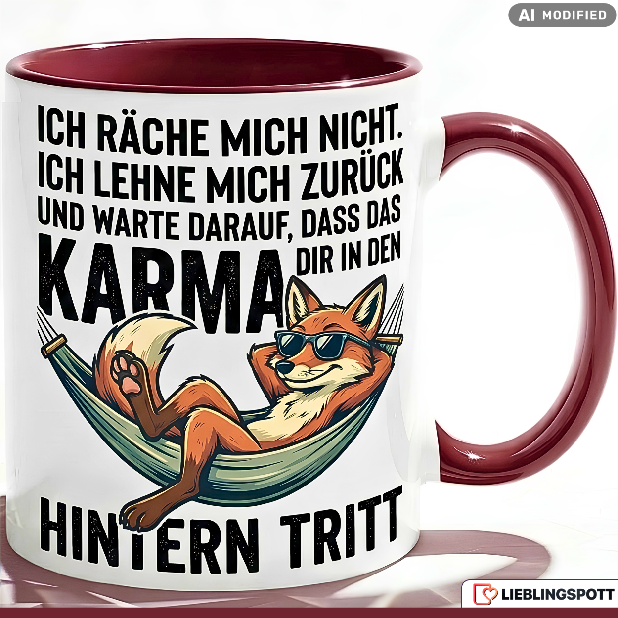 Fox Mug Saying Karma Office Gift Colleague Orange Mug 330ml