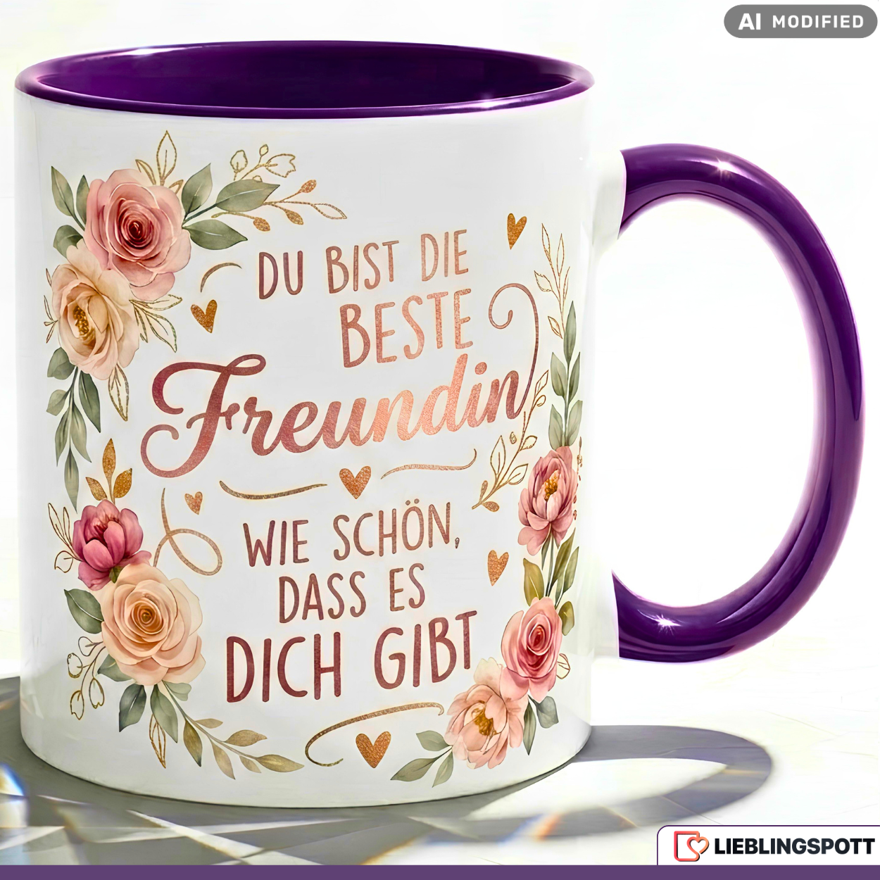Freundin Tasse Spruch Beste Geschenk Danke Geburtstag Rosa Becher 330ml