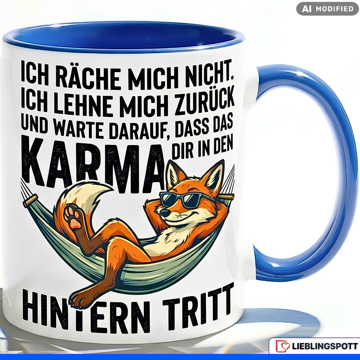 Fox Mug Saying Karma Office Gift Colleague Orange Mug 330ml