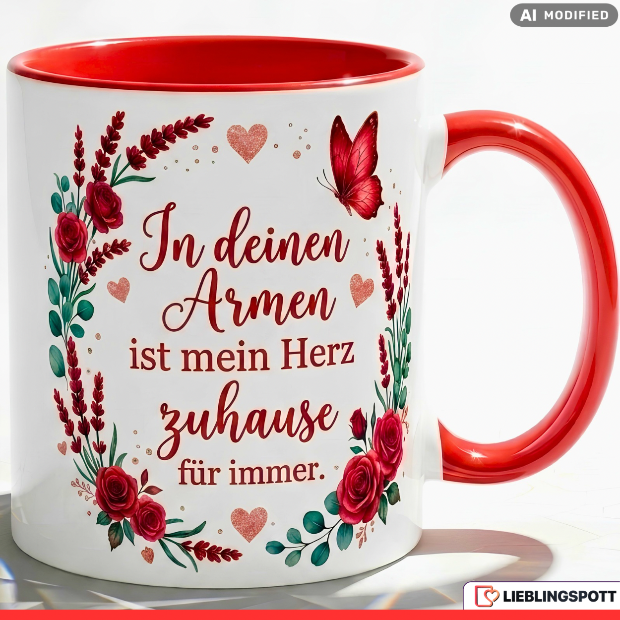 Liebe Tasse Spruch Armen Geschenk Danke Jahrestag Valentinstag Lila Becher 330ml