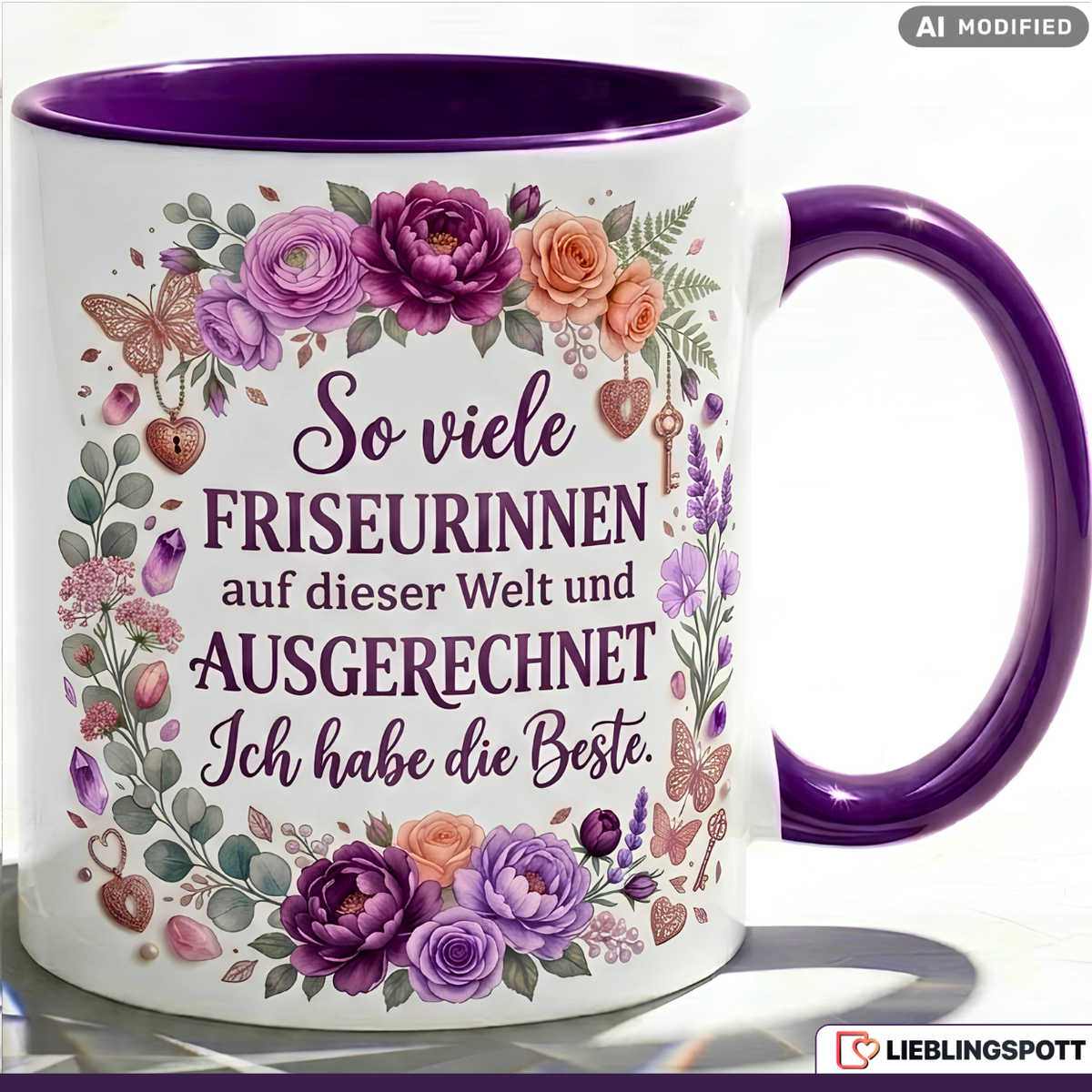 Friseurin Tasse Spruch Beste Geschenk Danke Geburtstag Rosa Becher 330ml
