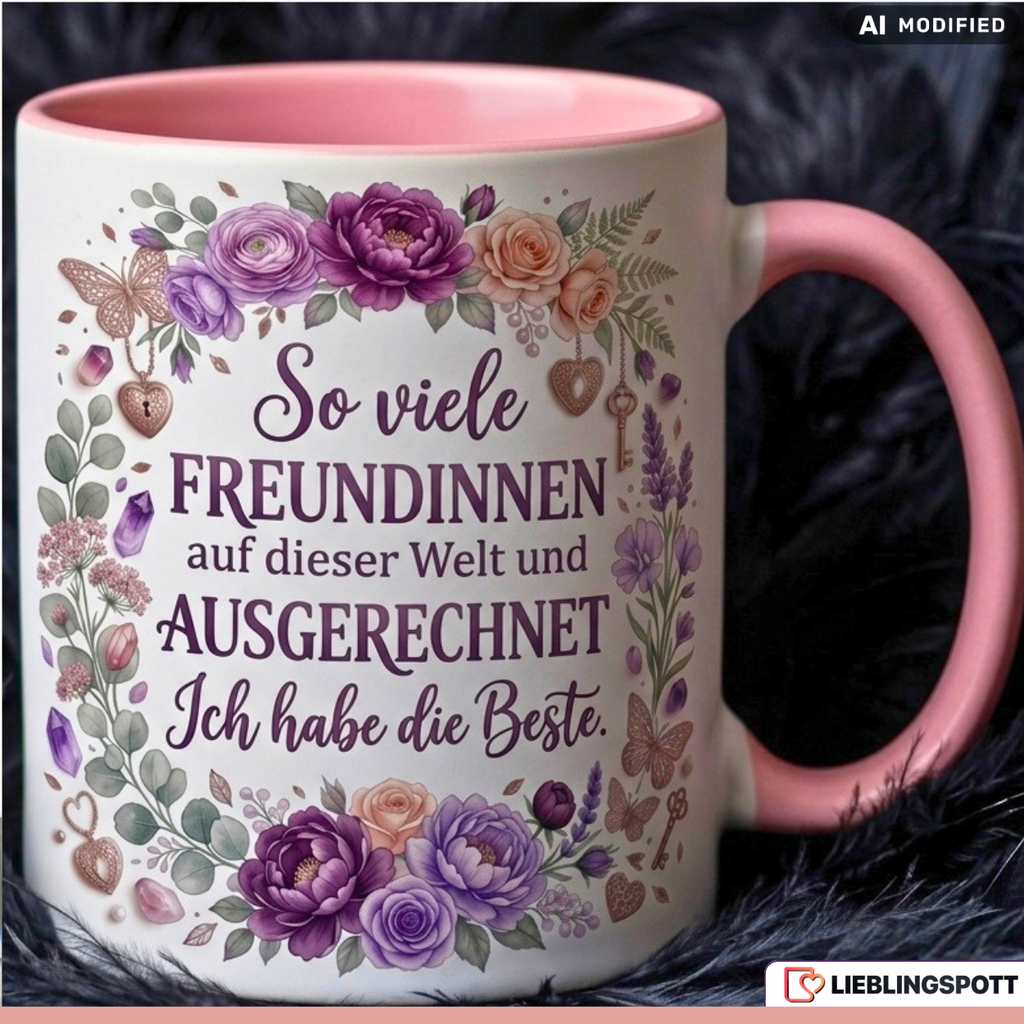 Girlfriend Mug Saying Best Gift Thank You Birthday Pink Cup 330ml