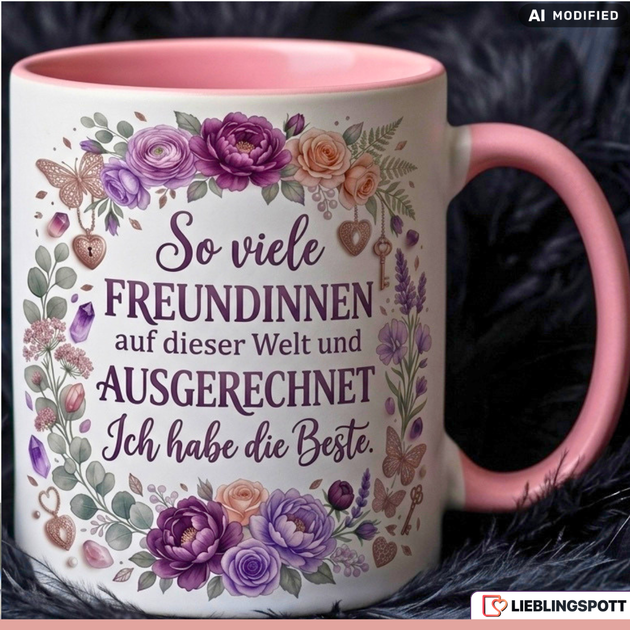Girlfriend Mug Saying Best Gift Thank You Birthday Pink Cup 330ml