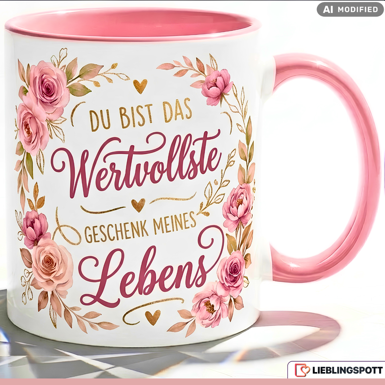 Lieblingsmensch Tasse Spruch Geschenk Liebe Rosa Becher 330ml