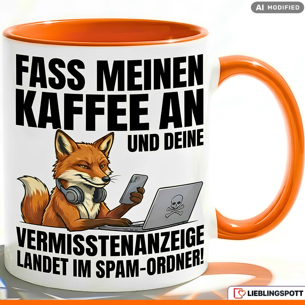 Fuchs Tasse Spruch Büro Kaffee Geschenk Kollege Roter Becher 330ml