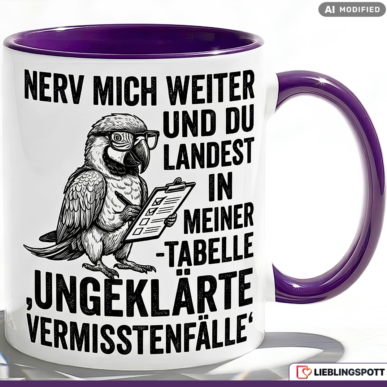 Parrot Mug Saying Office Gift Colleague Black Mug 330ml