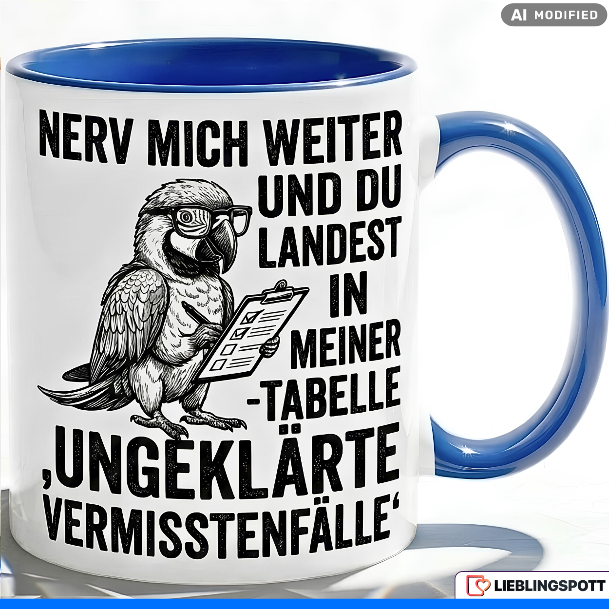Parrot Mug Saying Office Gift Colleague Black Mug 330ml