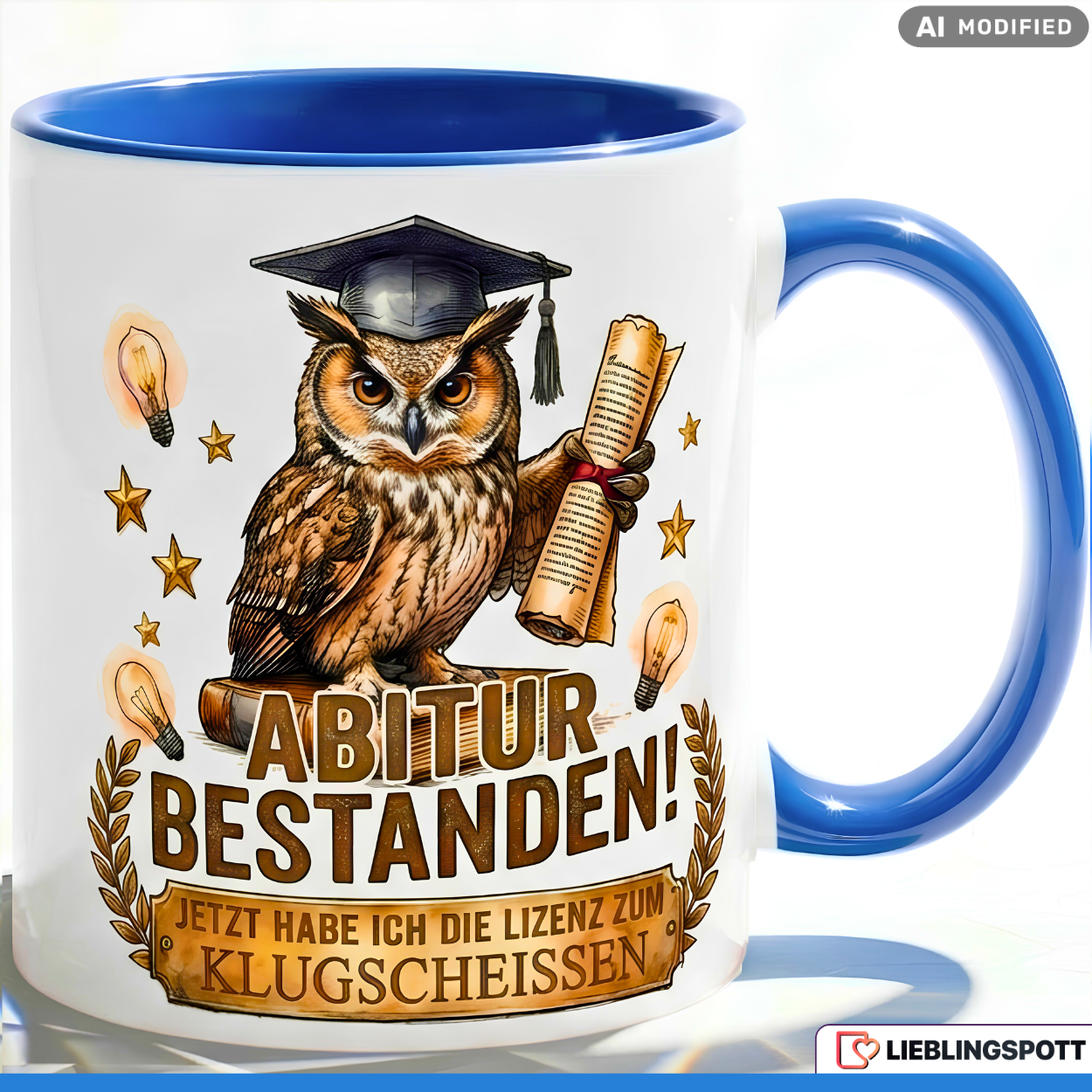 Graduation Owl Quote Mug Red 330ml
