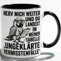 Lustige Papagei Tasse Spruch Nerv mich weiter und du landest in meiner Tabelle – Witzige Kaffeetasse Büro Arbeit Job Finanzen Controlling – Geschenk Kollegen – Keramik 330ml