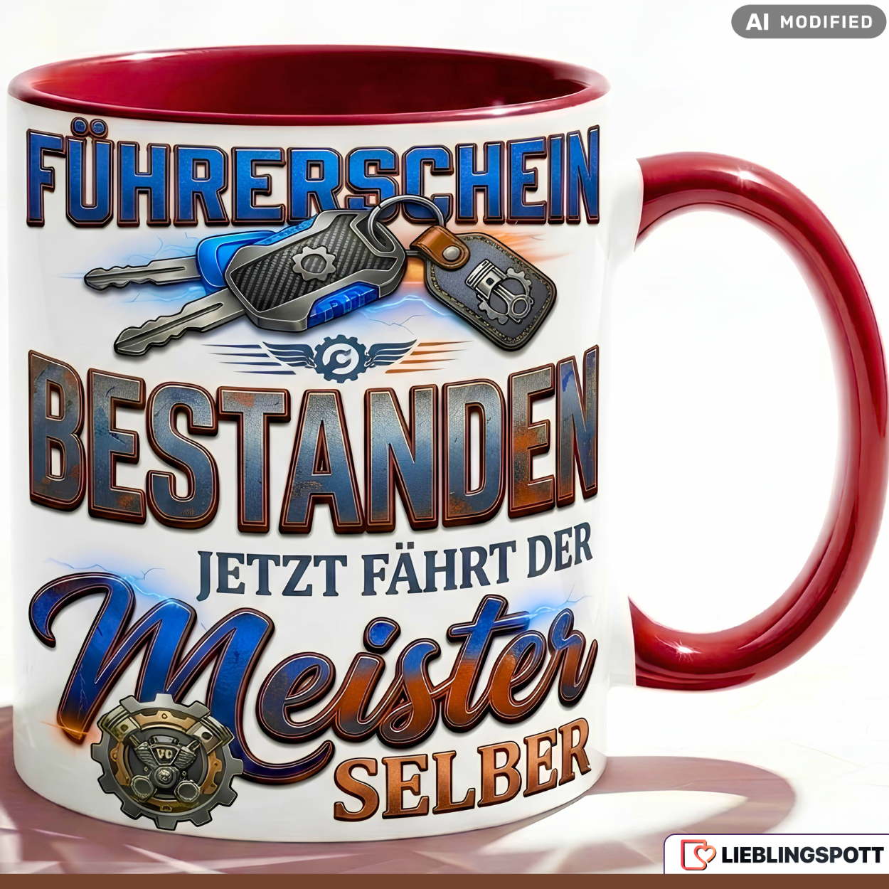 Driving License Cup Passed Slogan Master Gift Car Blue Mug 330ml