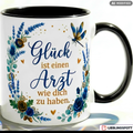 Arzt Tasse Spruch Glück Geschenk Danke Geburtstag Blau Becher 330ml