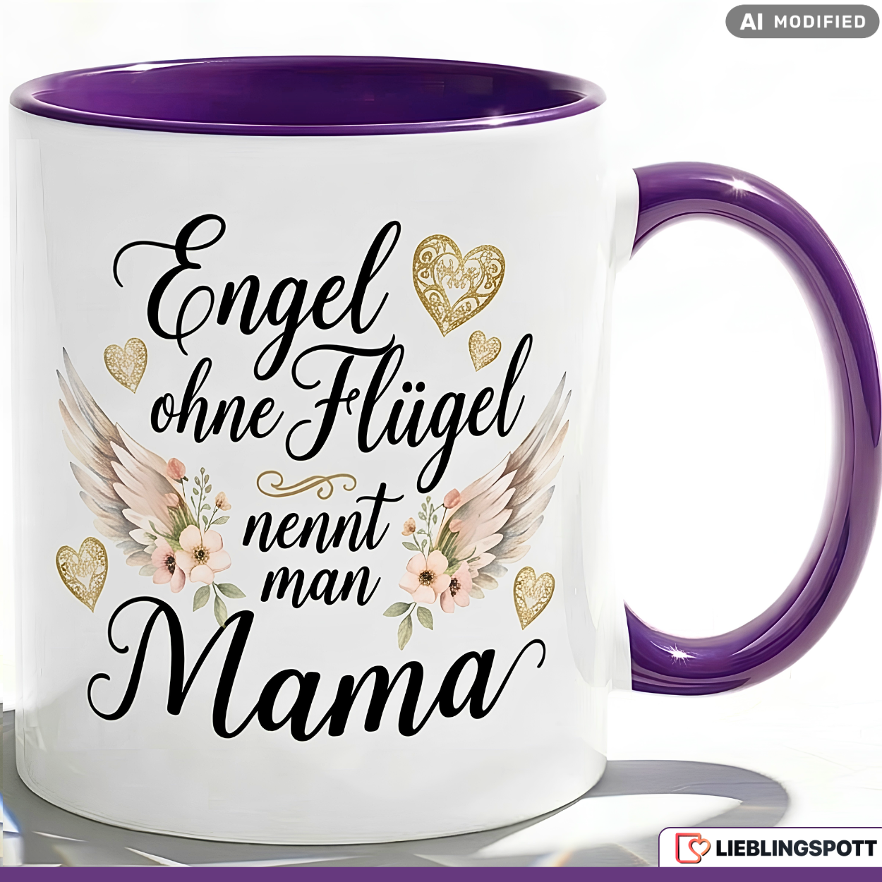 Mama Tasse Spruch Engel ohne Flügel Geschenk Roter Becher 330ml
