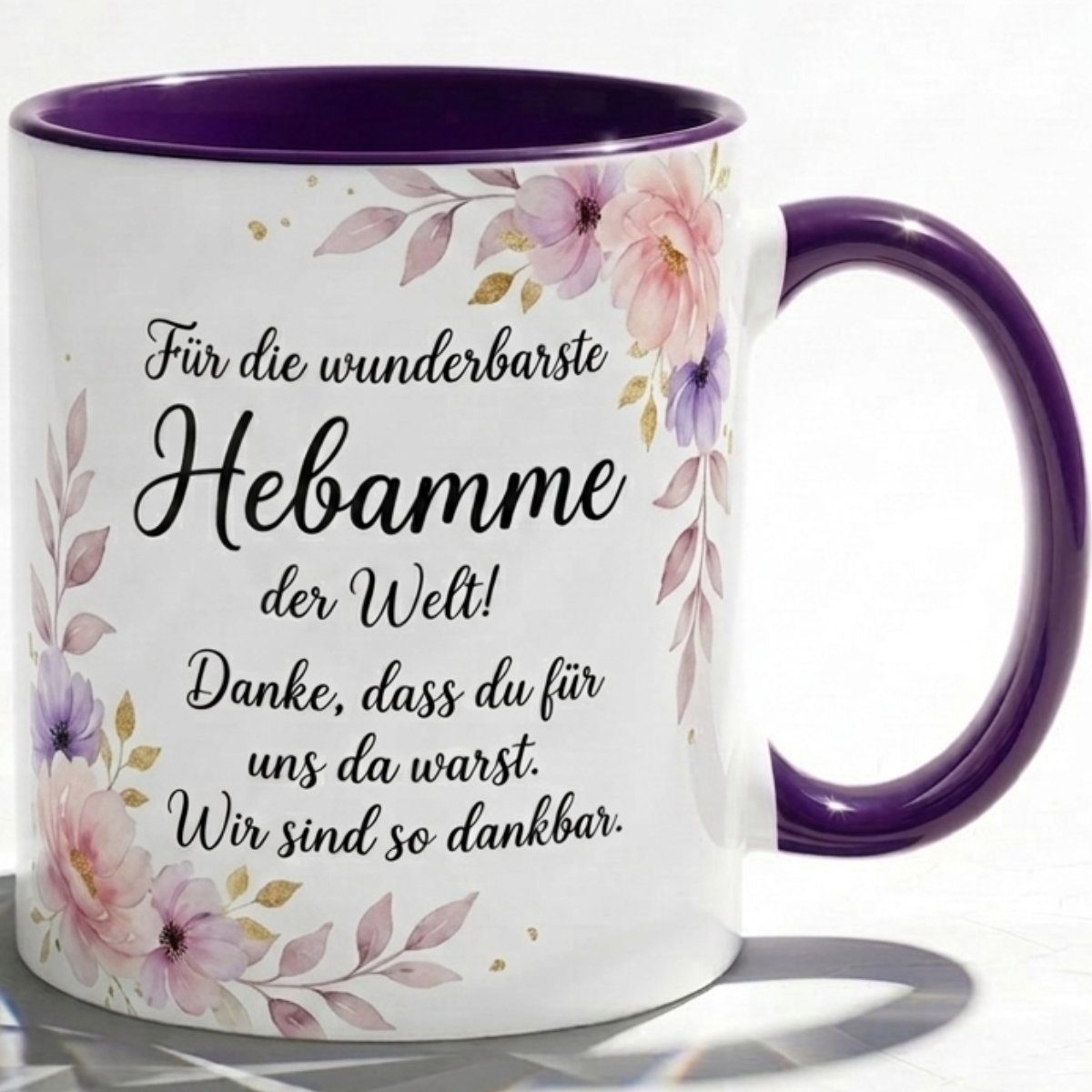 Tasse für Hebamme Dankbarkeit Geschenk mit Spruch für deine Liebe Begleitung