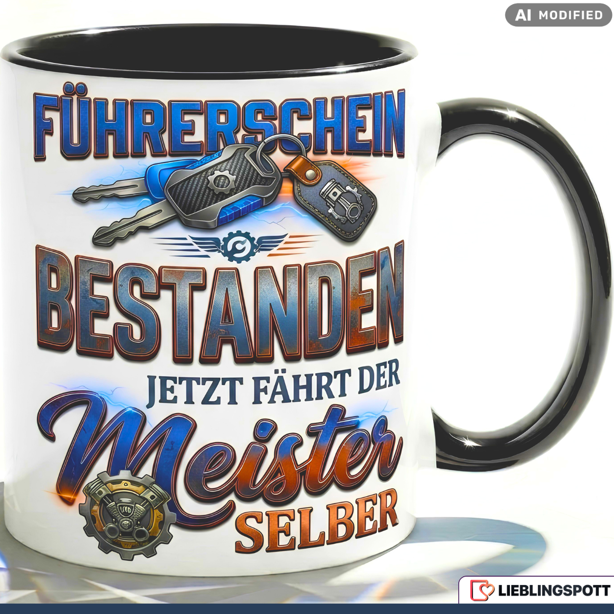 Driving License Cup Passed Slogan Master Gift Car Blue Mug 330ml