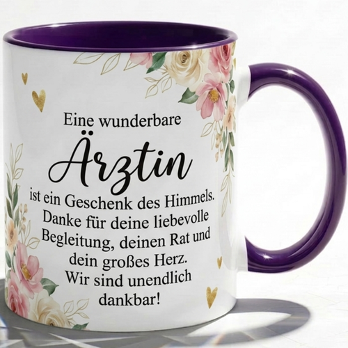 Ärztin Tasse mit Spruch: Wunderbare Ärztin Geschenk des Himmels Rosa