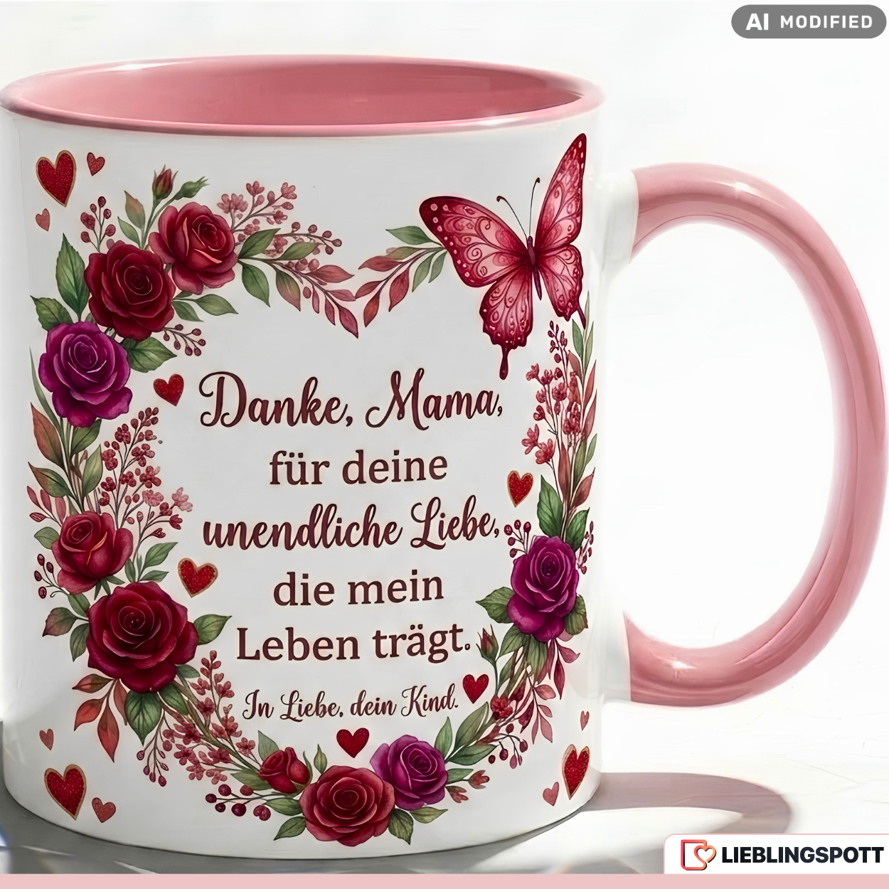 Mom Mug Saying Thank You Gift Mother's Day Birthday Red Coffee Mug 330ml