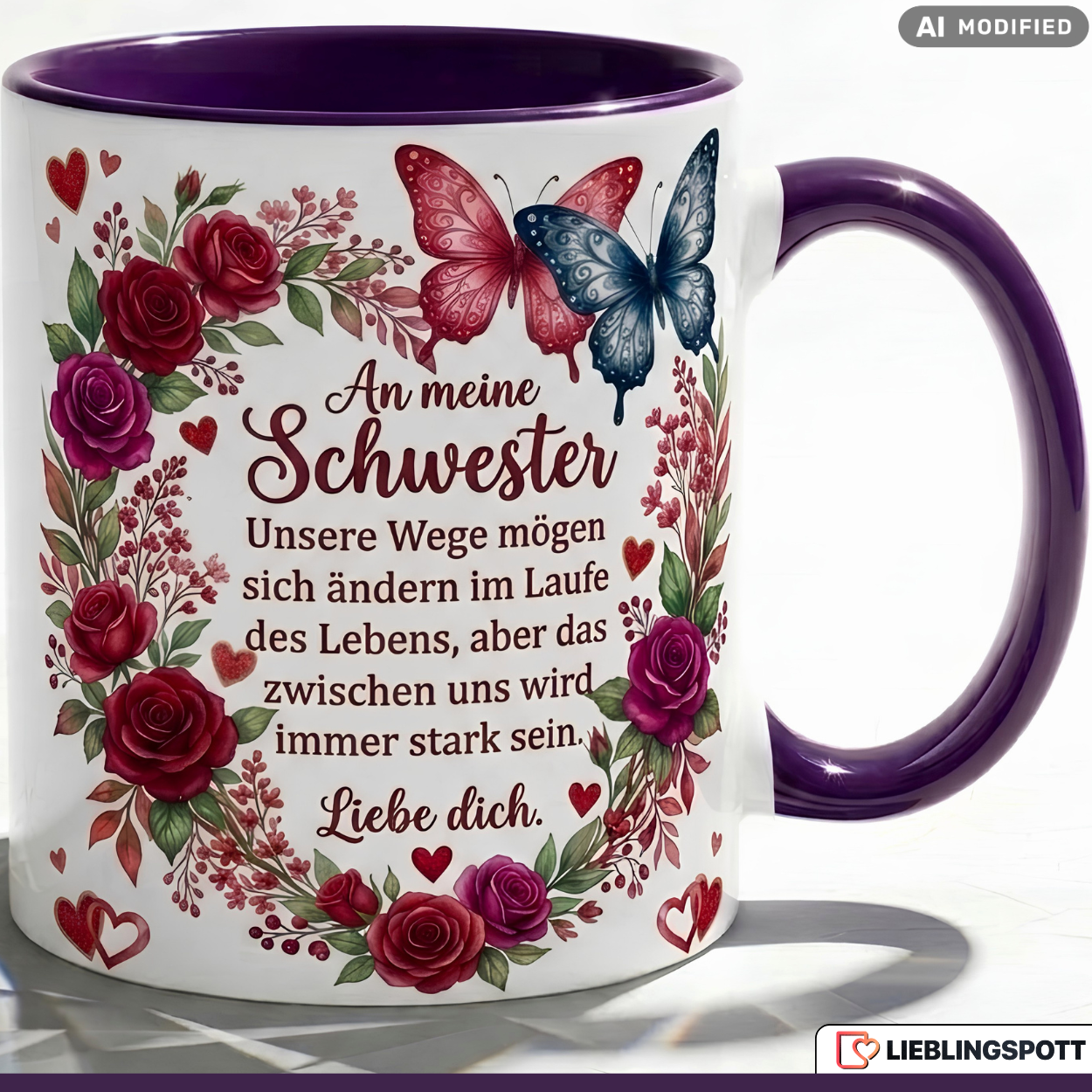 Sister Mug Quote Paths Gift Thank You Birthday Red Coffee Cup 330ml