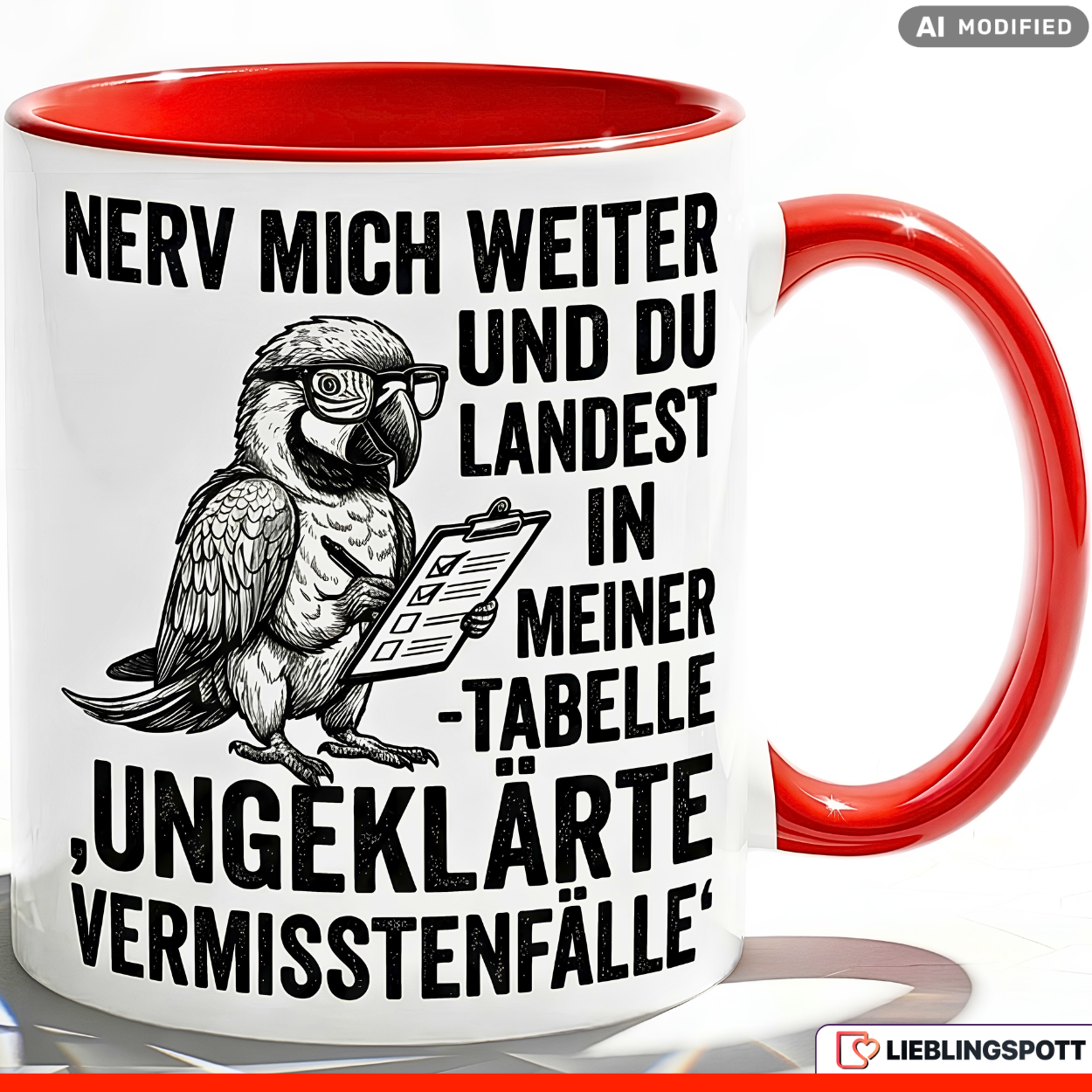 Parrot Mug Saying Office Gift Colleague Black Mug 330ml