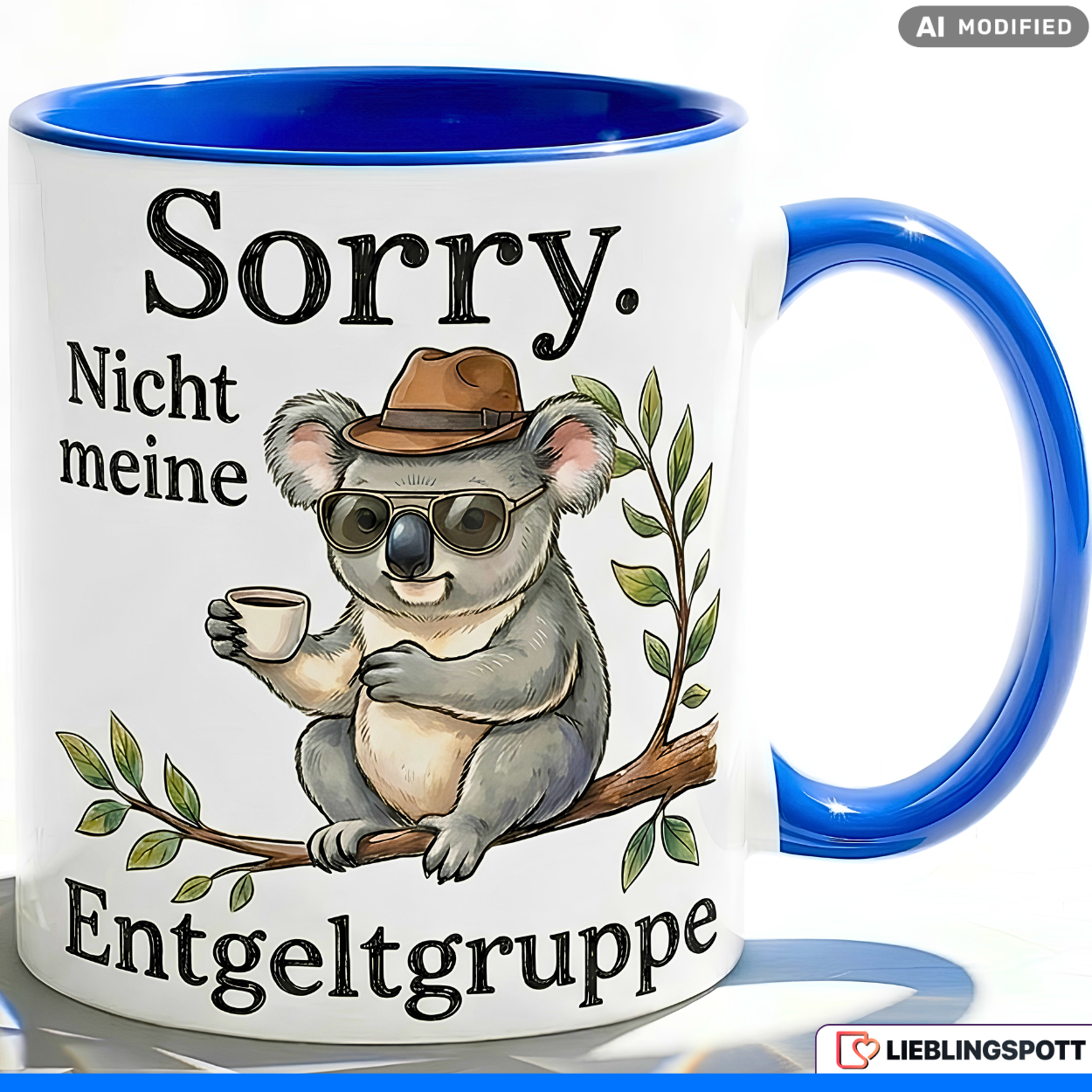 Koala Mug Phrase Salary Group Office Gift Green Mug 330ml
