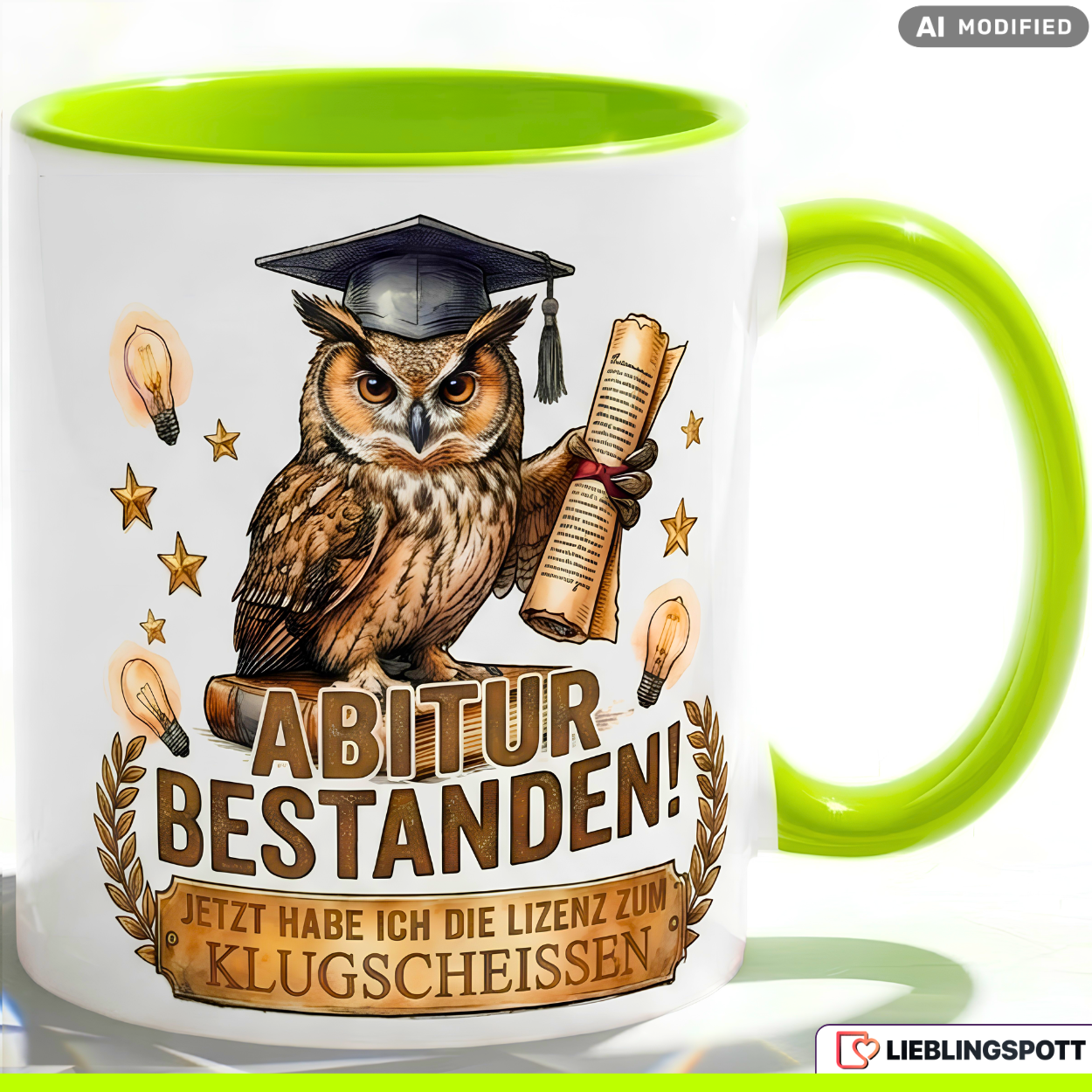 Graduation Owl Quote Mug Red 330ml