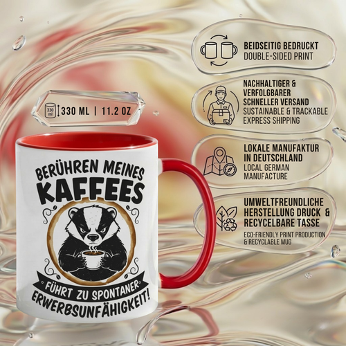 Dachs Büro Kaffee Tasse Lustiger Spruch mit Humor Geschenk für Kollegen Arbeit