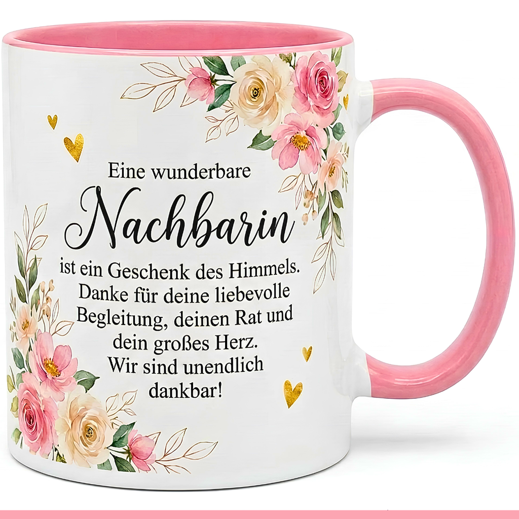 Neighbor Mug Saying Thank You Gift Pink Mug 330ml