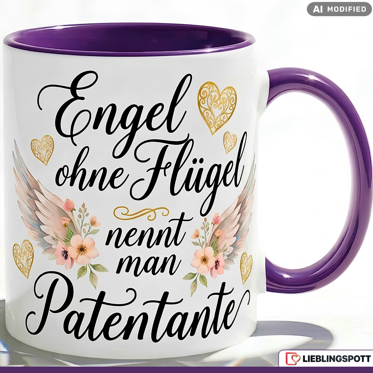 Godmother Mug Quote Angel Without Wings Gift Pink Cup 330ml