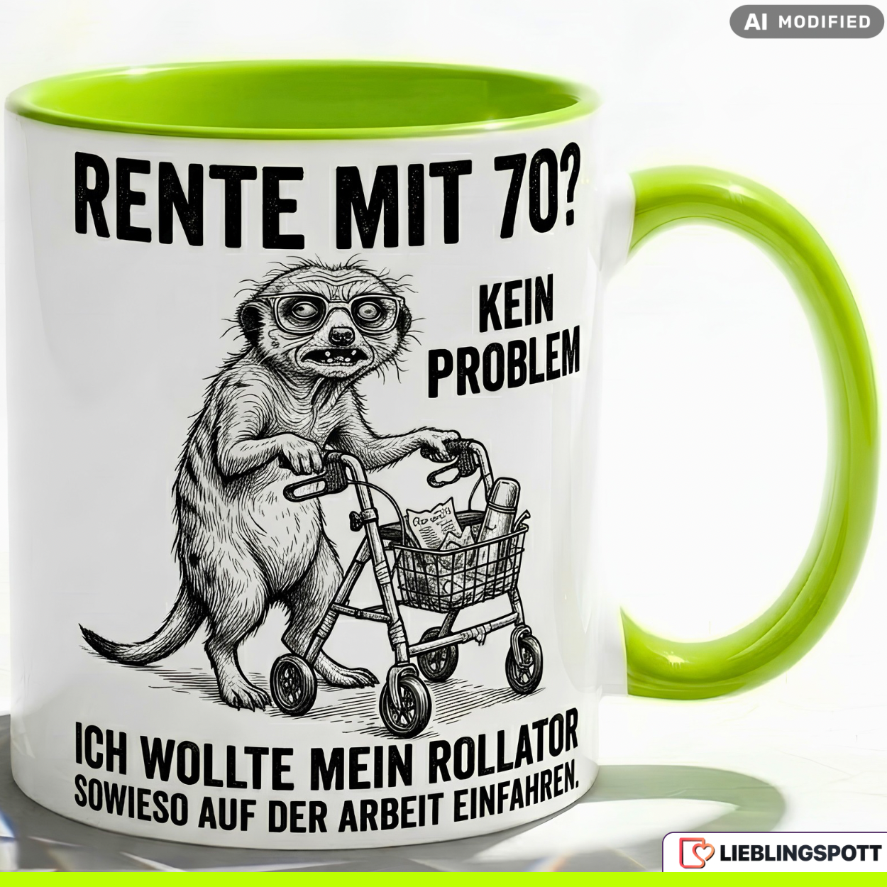 Retirement Mug Funny Saying Meerkat Walker Gift Work Cup 330ml