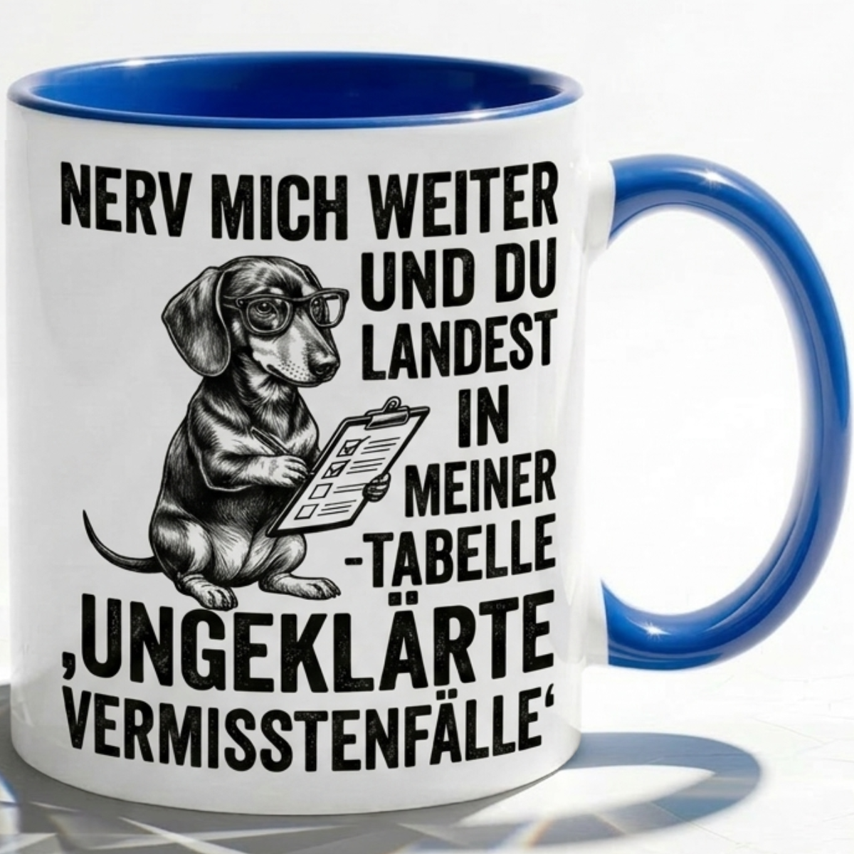 Dackel lustige Büro Tasse Nerd Spruch Geschenk mit Humor für Kollegen, Statistik