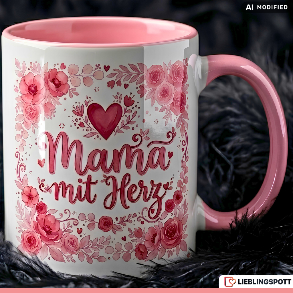 Mom Mug with Heart Saying Gift Birthday Pink Cup 330ml