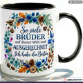 Bruder Tasse Spruch Bester Geschenk Geburtstag Grün Becher 330ml