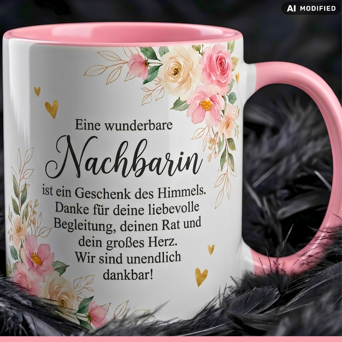 Neighbor Mug Saying Thank You Gift Pink Mug 330ml