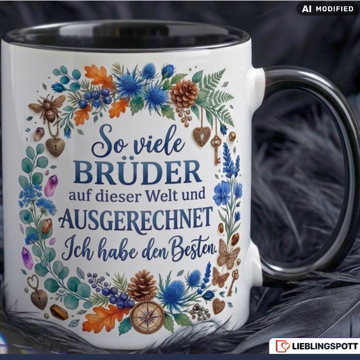Bruder Tasse Spruch Bester Geschenk Geburtstag Grün Becher 330ml