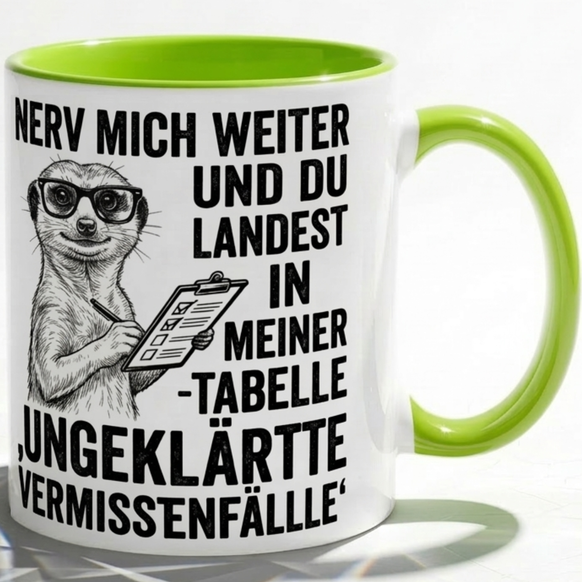Erdmänchen lustige Büro Tasse Nerd Spruch Geschenk mit Humor für Kollegen, Statistik