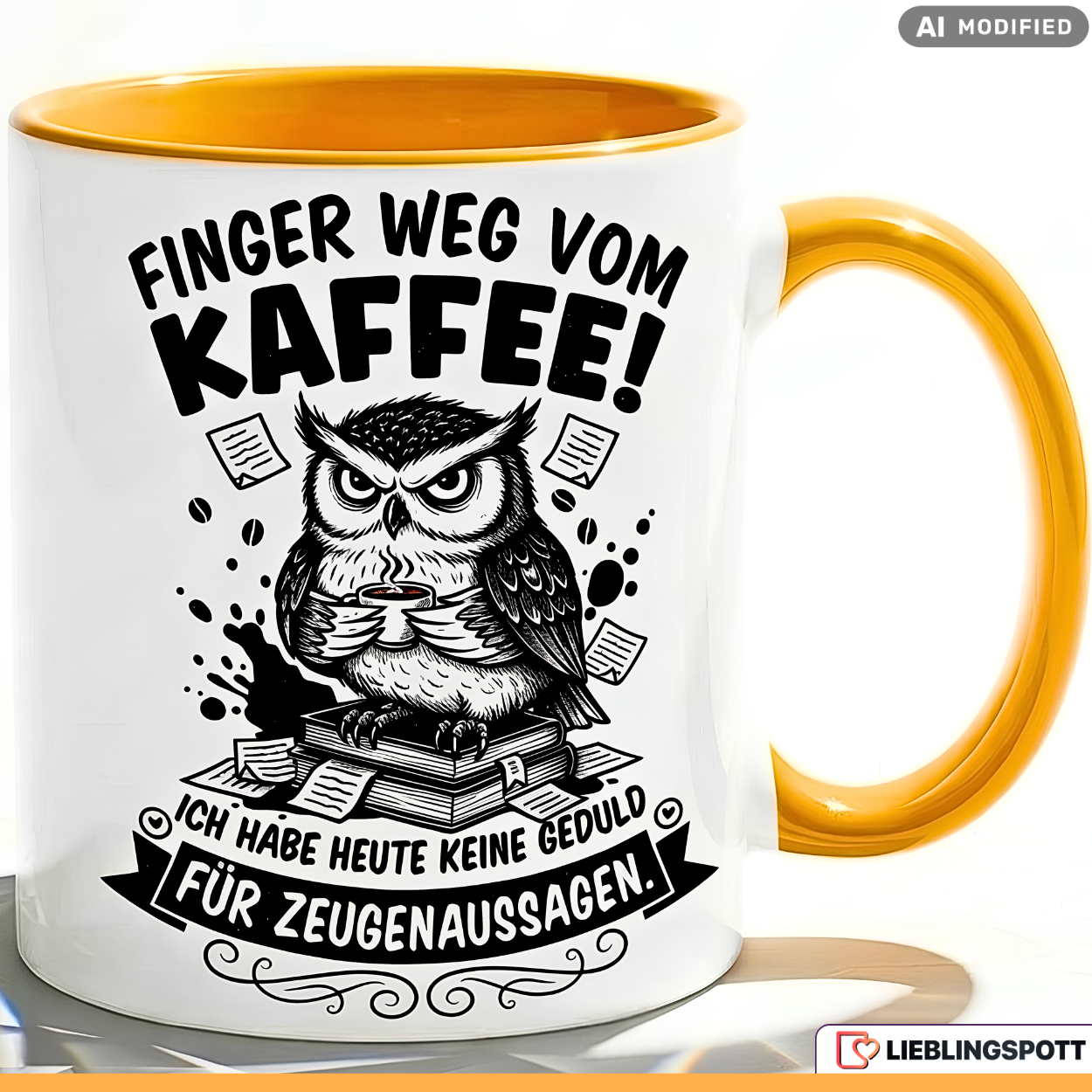 Owl Mug Saying Coffee Office Gift Colleague Red Cup 330ml