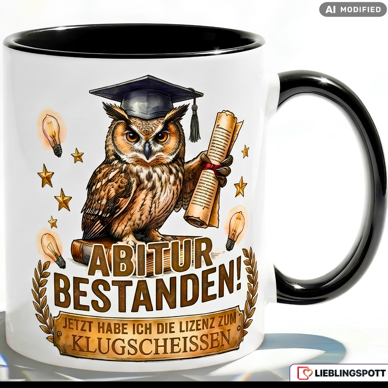 Graduation Owl Quote Mug Red 330ml