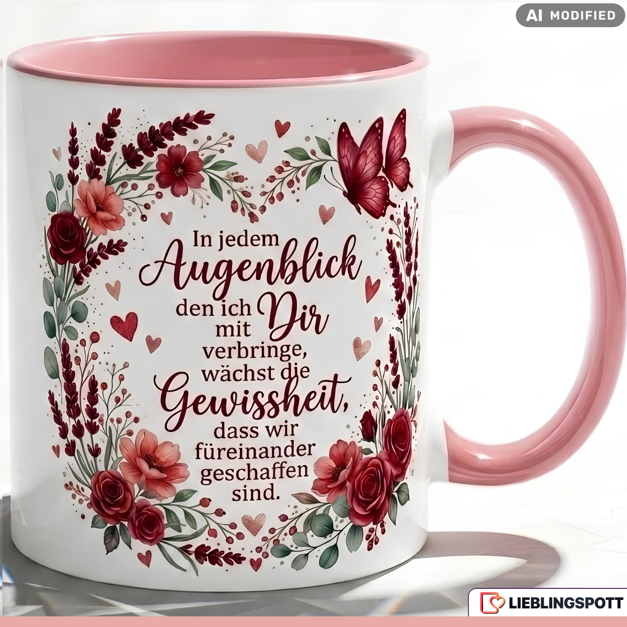 Love Mug Saying Moment Gift Anniversary Valentine's Day Red Mug 330ml