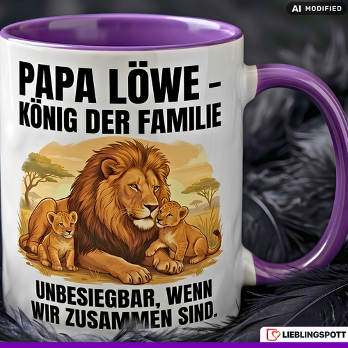 Papa Lion Mug Quote Father's Day Gift Yellow Mug 330ml