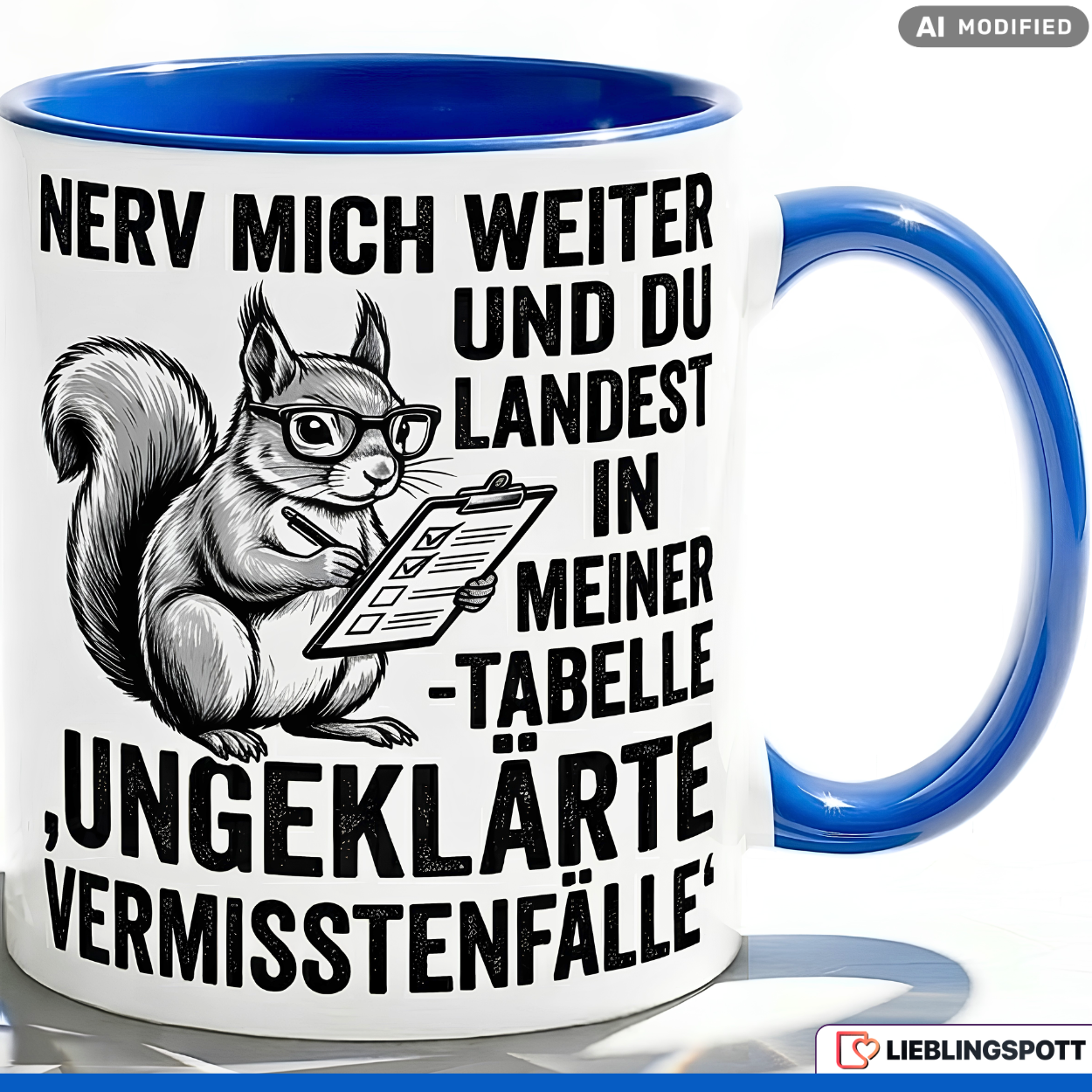 Eichhörnchen Tasse Büro Geschenk Kollege – Keramik Becher mit Spruch