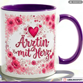 Ärztin Tasse mit Herz Spruch Geschenk Geburtstag Rosa Becher 330ml