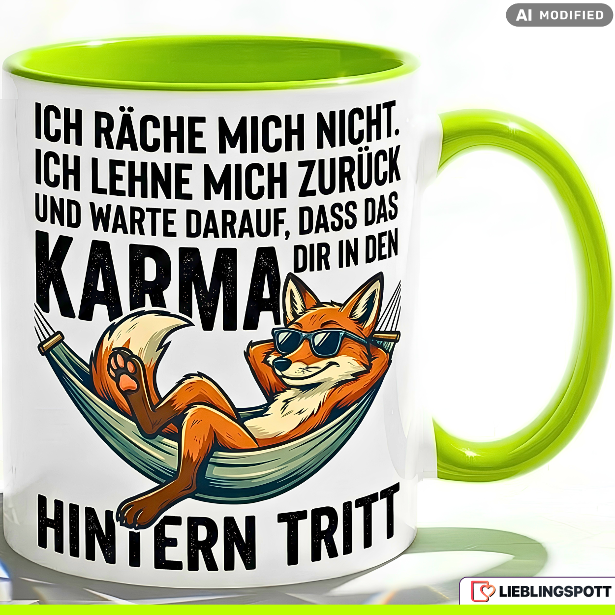 Fox Mug Saying Karma Office Gift Colleague Orange Mug 330ml