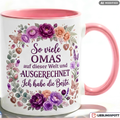Oma Tasse Spruch Beste Geschenk Danke Geburtstag Rosa Becher 330ml