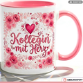 Kollegin Tasse mit Herz Spruch Geschenk Geburtstag Rosa Becher 330ml