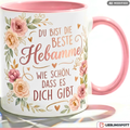 Midwife Mug Saying Best Gift Thank You Birth Pink Cup 330ml